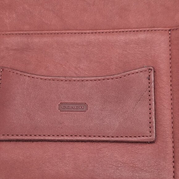 COACH VINTAGE RED LEATHER ORGANIZER TRAVEL BUSINESS TECH POUCH CADDY - Picture 2 of 10